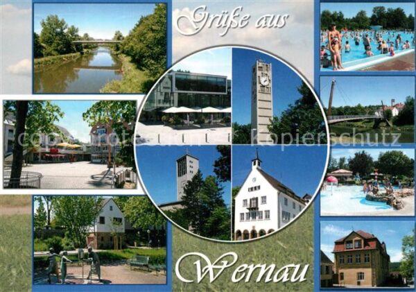Wernau Alb-Donau-Kreis Kirche Rathaus Denkmal Fußgängerzone Sc