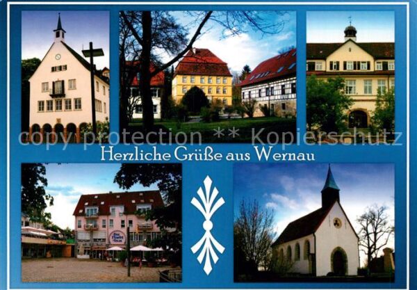 Wernau  Neckar Kirche Rathaus Fußgängerzone