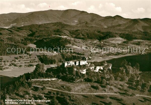Emmendingen Fliegeraufnahme Ruine Hochburg Kandel