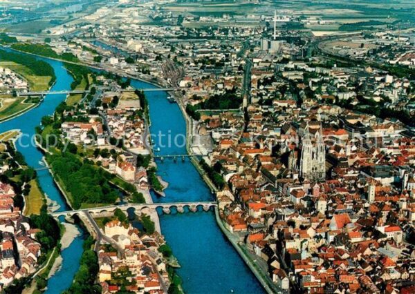 Regensburg an der Donau Fliegeraufnahme