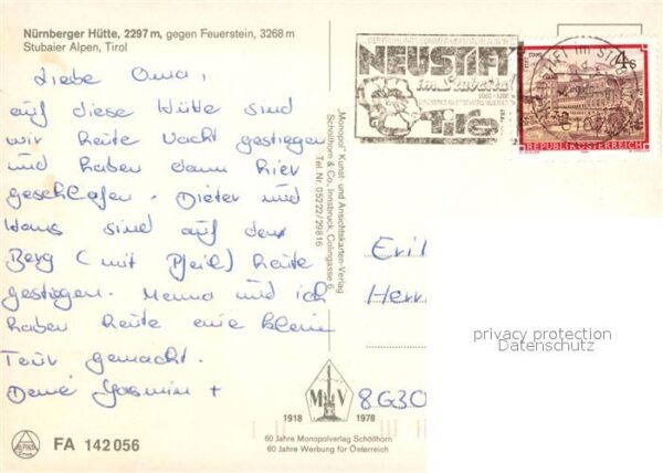Stubaier Alpen Nürnberger Hütte mit Feuerstein – Bild 2