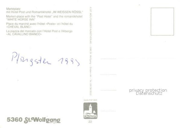 St Wolfgang Salzkammergut Marktplatz mit Hotel Post und Romantikh – Bild 2