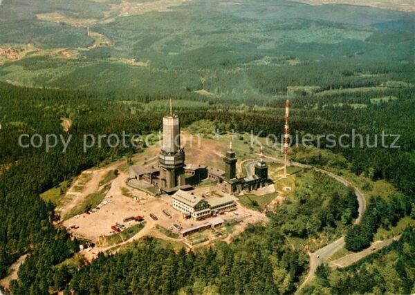 Grosser Feldberg Taunus Fliegeraufnahme mit Fernseh Fernmelde u