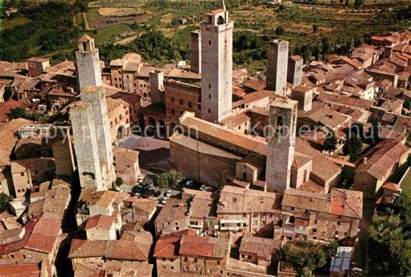 Siena Citta di San Gimignano Fliegeraufnahme