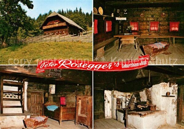 Alpl Geburtshaus Peter Rosegger Stube mit Ti