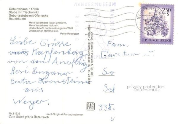 Alpl Geburtshaus Peter Rosegger Stube mit Ti – Bild 2