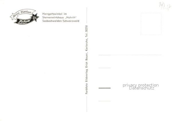 Sasbachwalden Sternenwirtshaus Hohritt Herrgottswinke – Bild 2