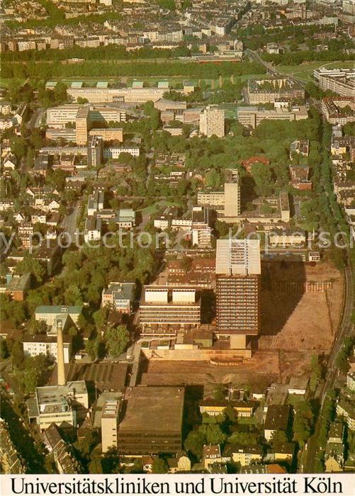 Koeln Rhein Fliegeraufnahme Universitätsklinik