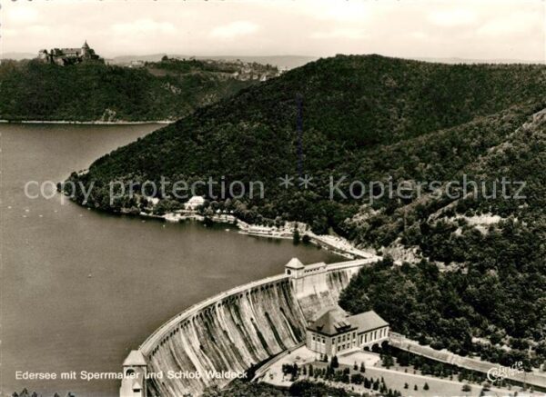 Edersee Fliegeraufnahme Sperrmauer Schloss Wald