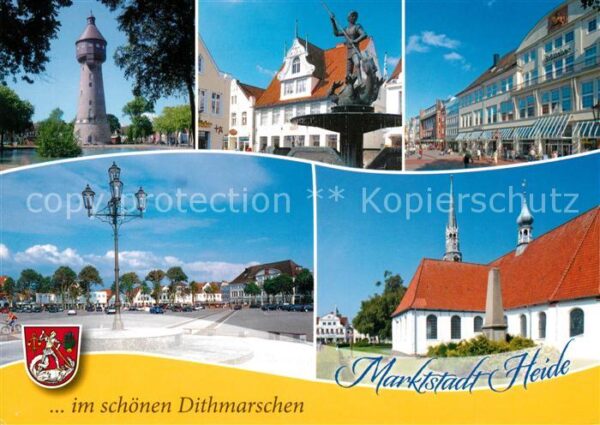 Heide Dithmarschen Wasserturm Brunnen Platz Innenstadt St