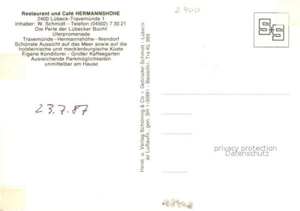 Travemuende Ostseebad Restaurant Cafe Hermannshöhe Lübecker B – Bild 2
