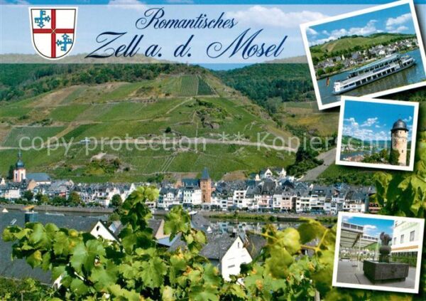 Zell Mosel Panorama Blick von den Weinbergen Ausfl