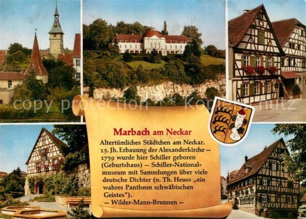 Marbach Neckar Teilansichten Altstadt Fachwerkhäuser S