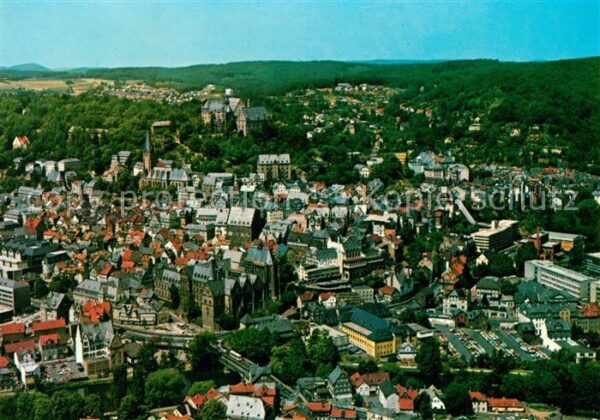 Marburg Lahn Blick auf Altstadt und Schloss Fliegera