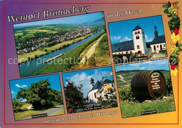 Brauneberg Panorama Moseltal Naturdenkmal Kirche K