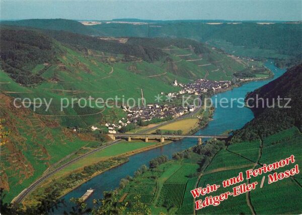Ediger-Eller Panorama Blick ins Moseltal Weinberge