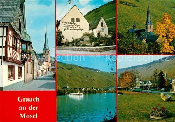 Graach Mosel Teilansichten Strassenpartie Kirche Par