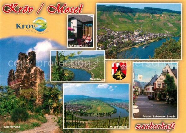 Kroev Mosel Klosterruine Panorama Moseltal Moselsch