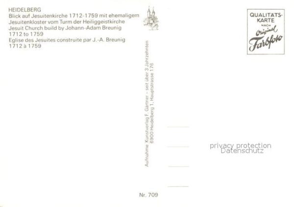 Heidelberg Neckar Jesuitenkirche 18. Jhdt. ehemaliges Jes – Bild 2
