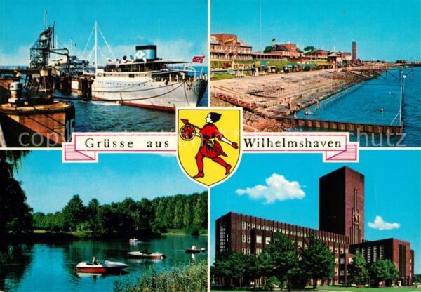 Wilhelmshaven Hafen Dampfer Strandbad See Rathaus Wap