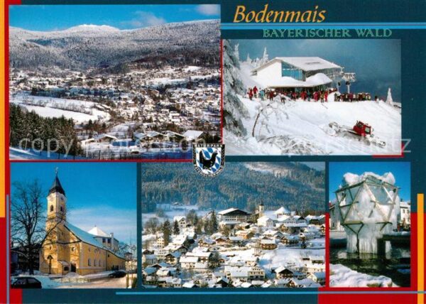 Bodenmais Stadtpanorama im Winter Kirche Wintersp