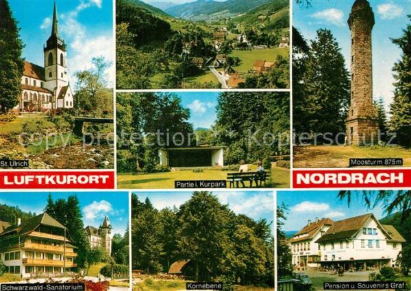 Nordrach St Ulrich Kirche Landschaftspanorama Sc