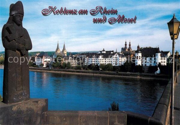 Koblenz Rhein Blick über die Mosel auf die Altstadt S