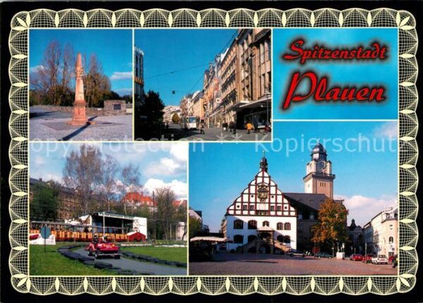 Plauen Vogtland Postmeilensäule Bahnhofstrasse Markt Ra