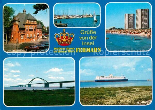 Fehmarn Hafen Hochhäuser Fähre Brücke