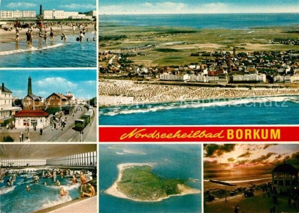 Borkum Fliegeraufnahme Strand Bahnhof