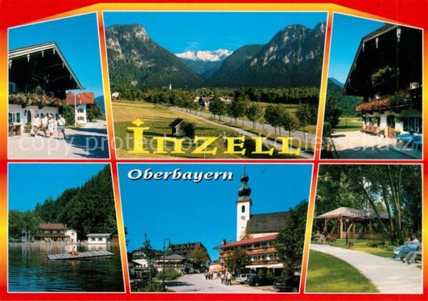 Inzell Kirche Badestelle Parkanlage Panorama