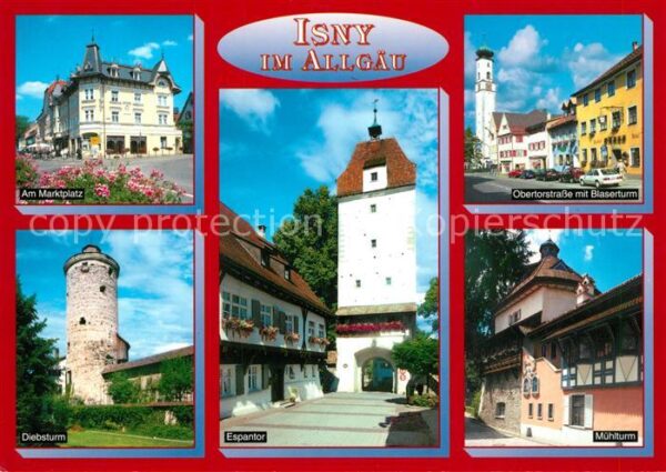 Isny Allgaeu Marktplatz Obertorstraße Bläserturm Die