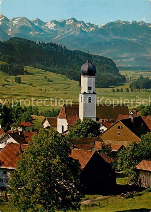 Rettenberg Oberallgaeu Allgäuer Alpen Panorama Kirche