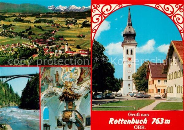 Rottenbuch Oberbayern Fliegeraufnahme Ammer Brücke Klosterkir
