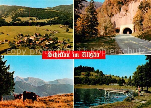 Scheffau Scheidegg Badeweiher Tunnel Alm Fliegeraufnahme