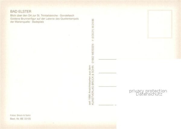Bad Elster Ortsansicht mit Kirche Gondelteich Gold – Bild 2