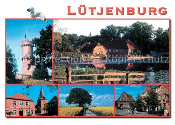 Luetjenburg Holstein Bismarckturm Partie am Fluss Kossau Kir