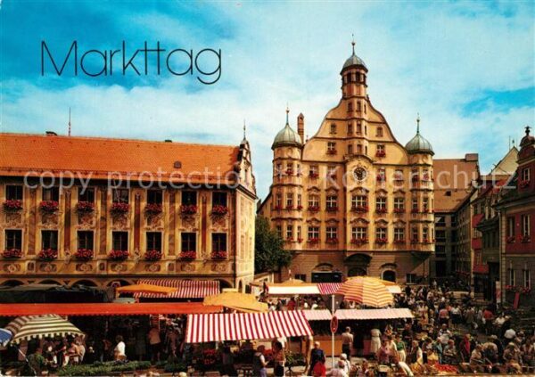 Memmingen Markttag vor dem Rathaus und Steuerhaus