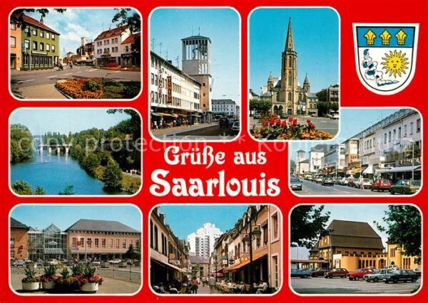 Saarlouis Ansichten Innenstadt Rathaus Kirche Fus