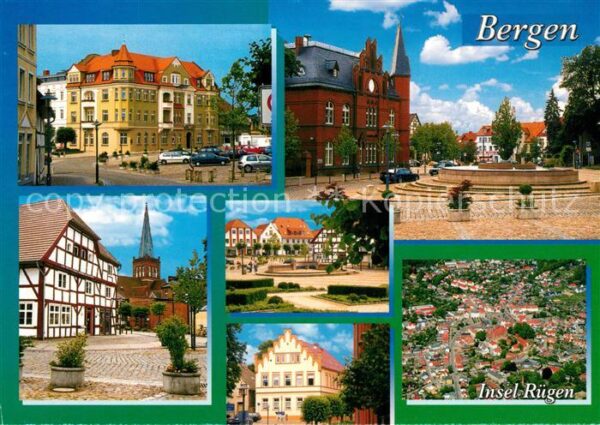 Bergen Ruegen Hotels Platz Innenstadt Brunnen Fachwer