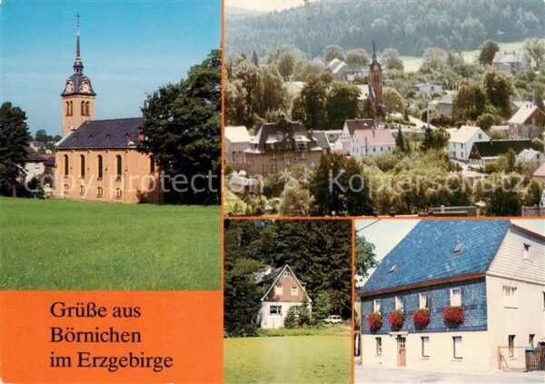 Boernichen Erzgebirge Kirche Ortsansicht Holzdrechselei Schwa