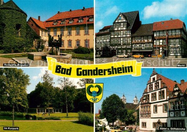 Bad Gandersheim Roswitha Brunnen Markt Kurpark Abtei St