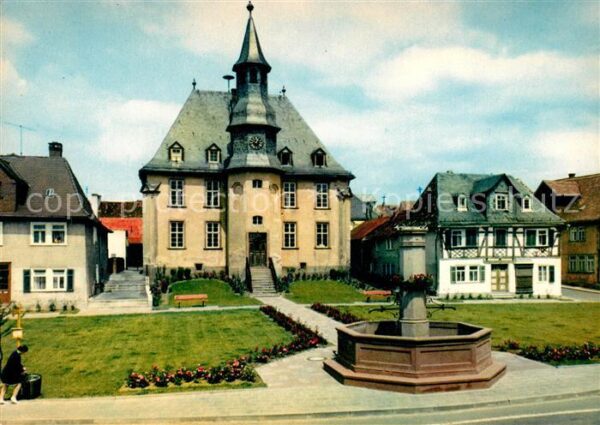 Usingen Ehemalige Hugenottenkirche Brunnen
