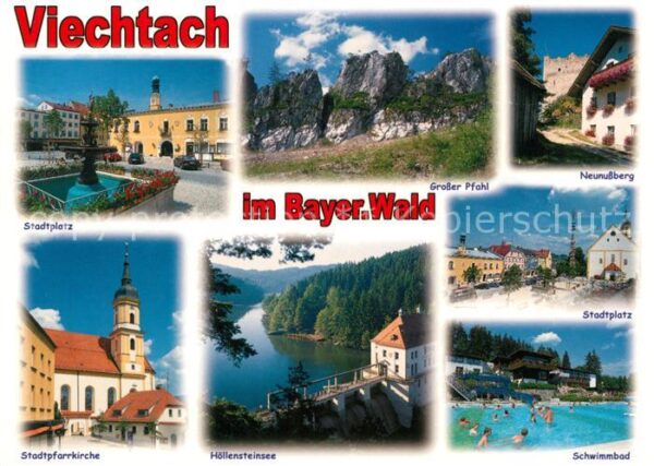 Viechtach Bayerischer Wald Stadtplatz Kirche Höllensteinsee Grosse