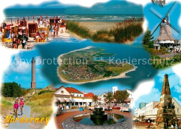 Norderney Nordseebad Strand Dünen Leuchtturm Windmühle Denkm