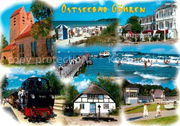 Goehren Ruegen Kirche Strand Hotel Restaurant Dampflok