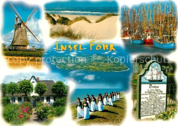Insel Foehr Windmühle Dünen Fischkutter Wohnhaus Tr