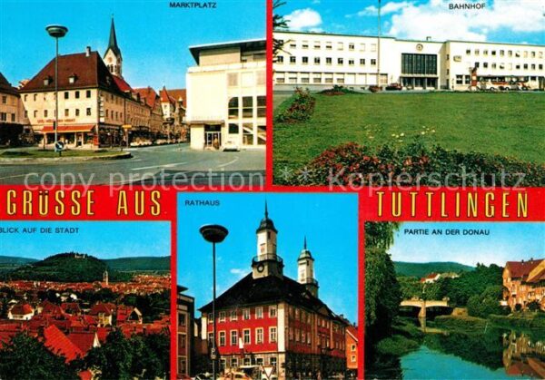 Tuttlingen Marktplatz Bahnhof Stadtpanorama Rathau