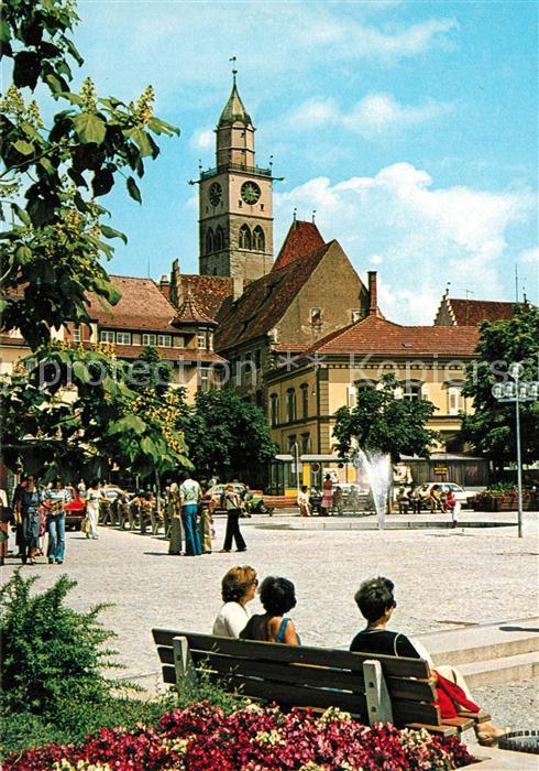 Ueberlingen Bodensee Strandpromenade Blick zur Altstadt Kirc