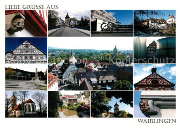 Waiblingen Rems Stadtansichten Kirche Fachwerkhaus Alts